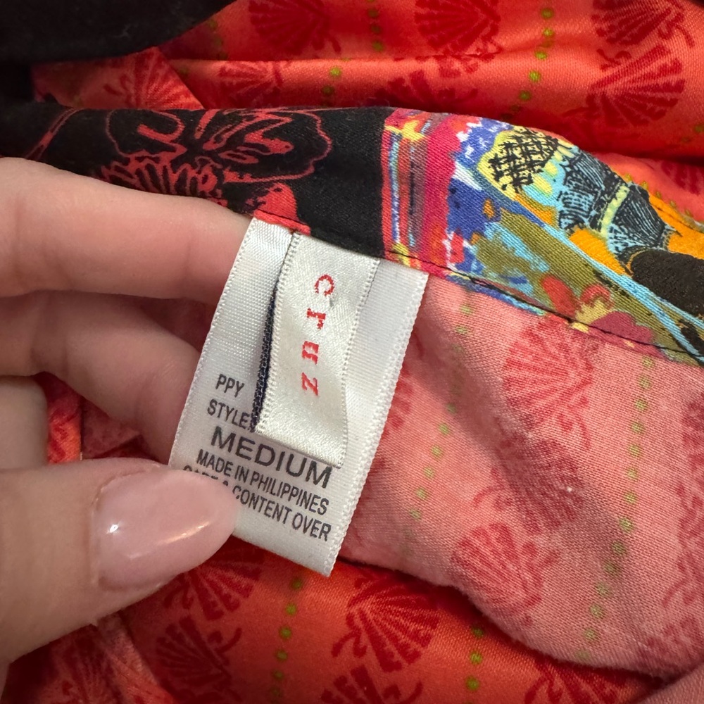 CRUZ NATORI SATIN PAJAMAS PANT SHIRT SET SZ M - Picture 4 of 8